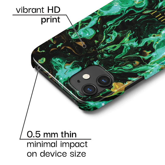 iPhone 13 Pro Max Snap On Phone Case, Misty Emerald, Black and Green, KULT - Picture 3 of 6